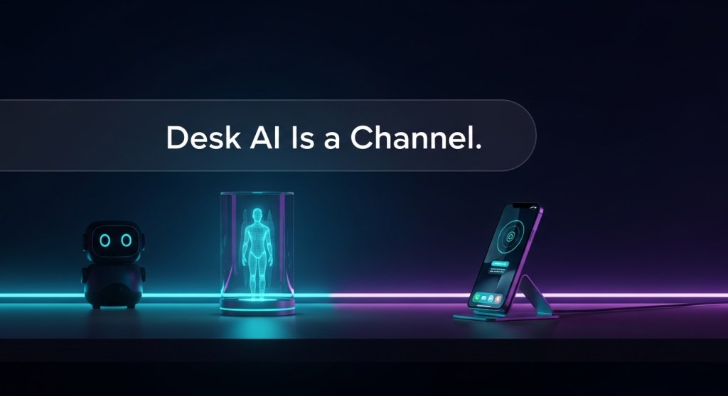 Desk AI Is a Channel Now: Razer AVA, Loona DeskMate, Lenovo Qira, SwitchBot — What Founders Must Ship by Monday